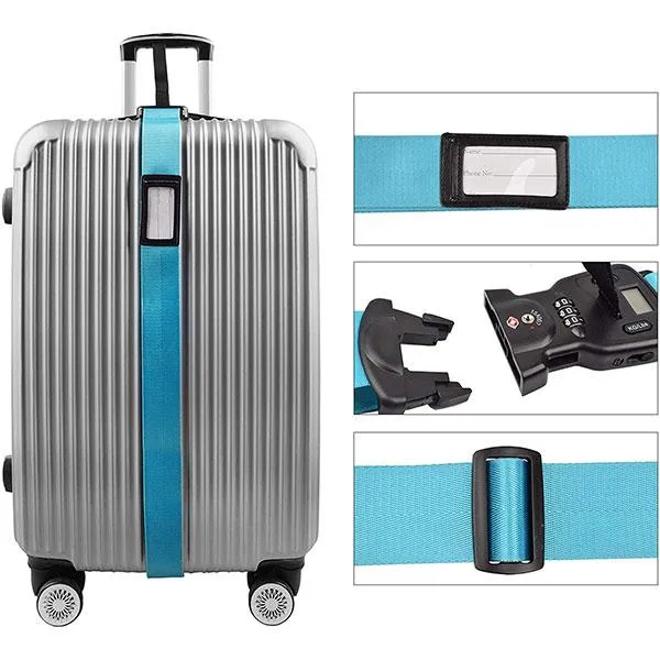 Anti-Theft Luggage Belt with Digital Scale and Double Lock