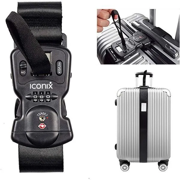 Anti-Theft Luggage Belt with Digital Scale and Double Lock