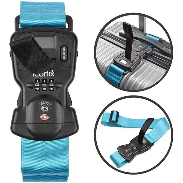 Anti-Theft Luggage Belt with Digital Scale and Double Lock