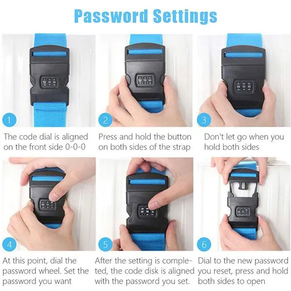 Anti-Theft Luggage Belt with Digital Scale and Double Lock