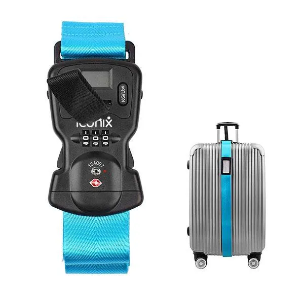 Anti-Theft Luggage Belt with Digital Scale and Double Lock