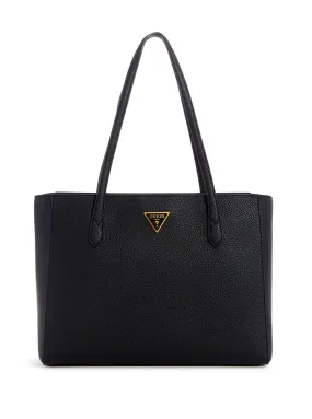 Black Downtown Chic Turnlock Tote Bag