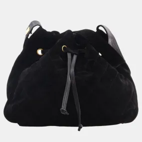 Black Suede CC Vintage Bucket Bag