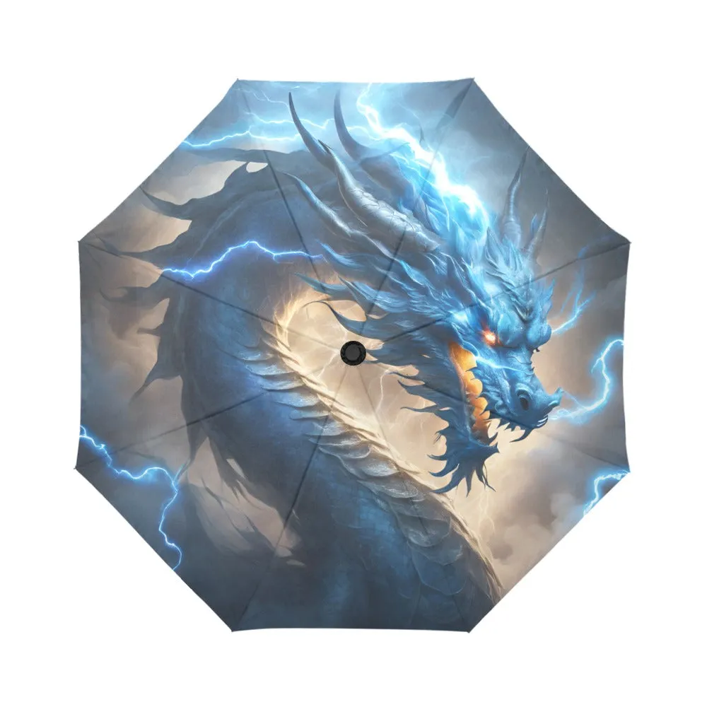 Blue Dragon Lightning Automatic Foldable Umbrella