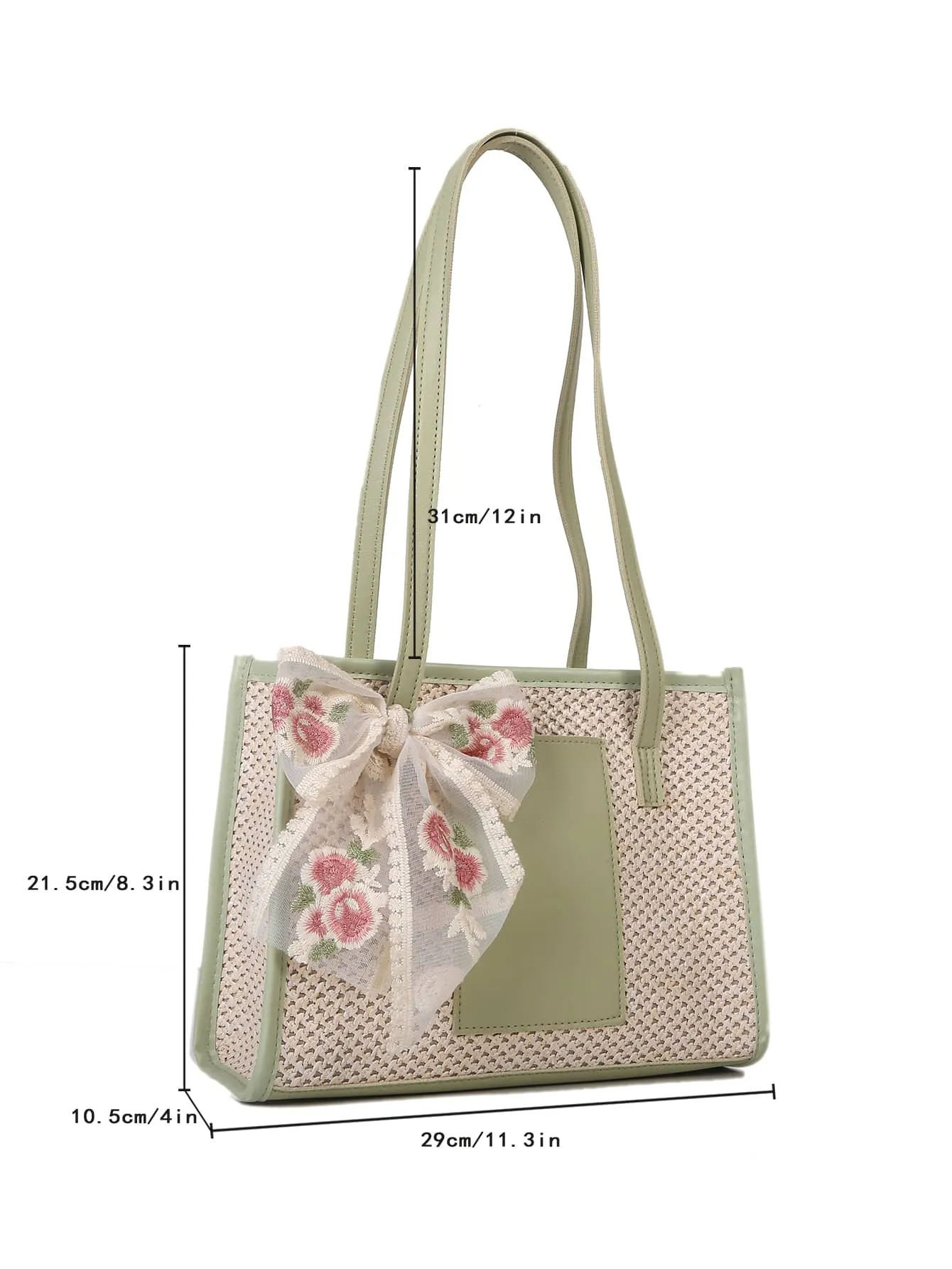 Bow Decor Straw Bag