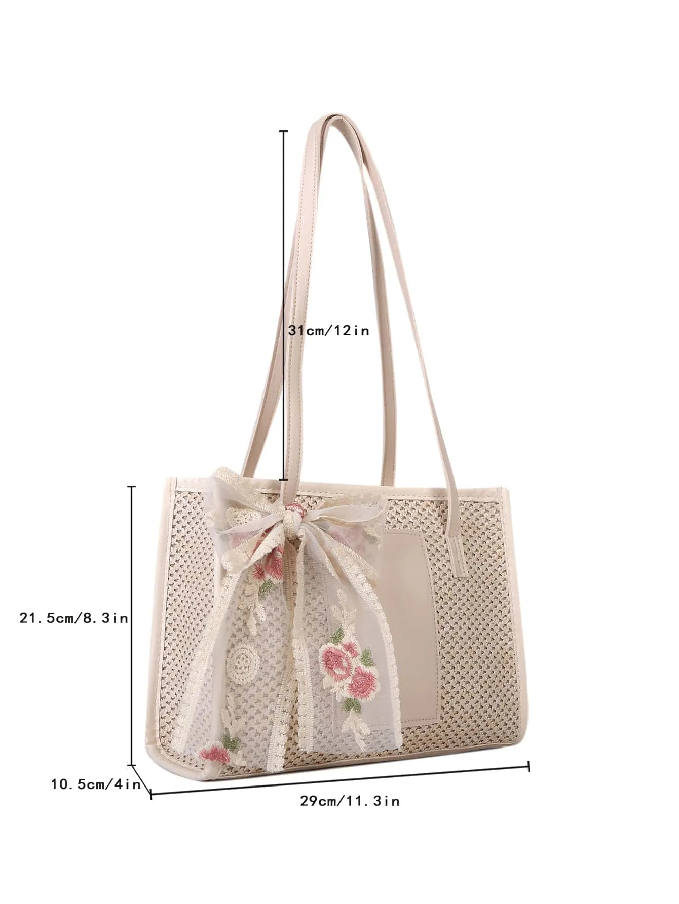 Bow Decor Straw Bag