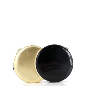 CHANEL Kisslock Double Circle Clutch Lambskin with Patent