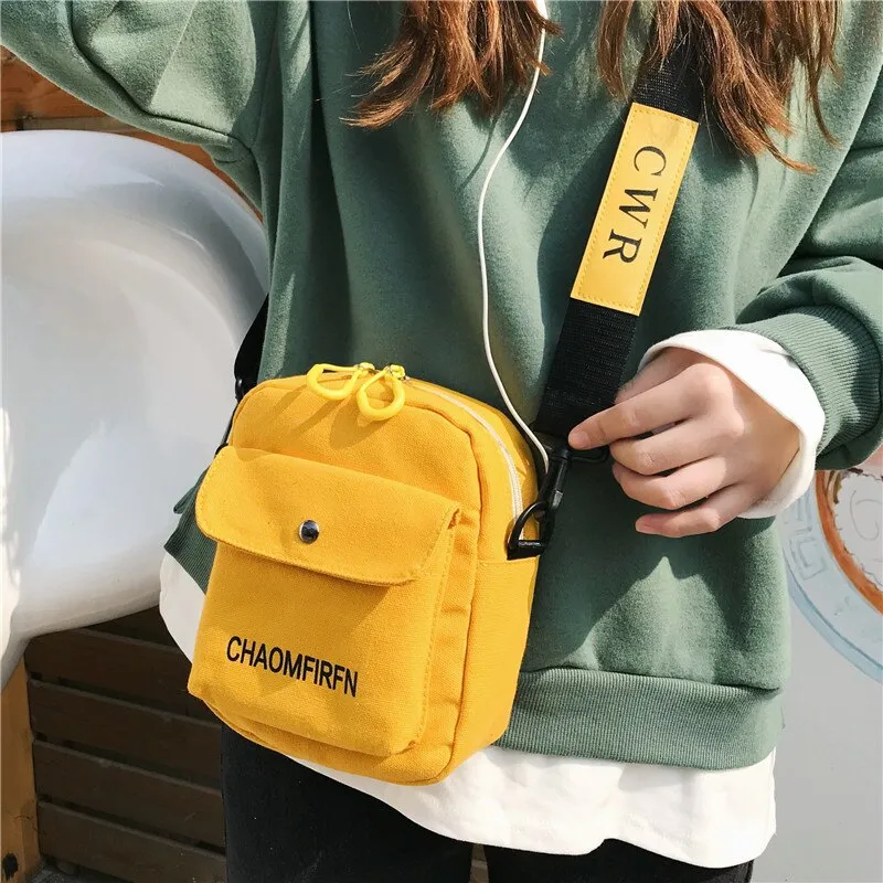 Christmas Gift Fashion Canvas Women Bags Solid Color Casual Shoulder Bag 2020 New Handbag Outdoor Bag Zipper Messenger Bag Main Women