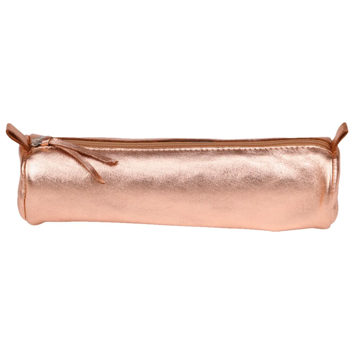 Clairefontaine Leather Round Pencil Case, Copper