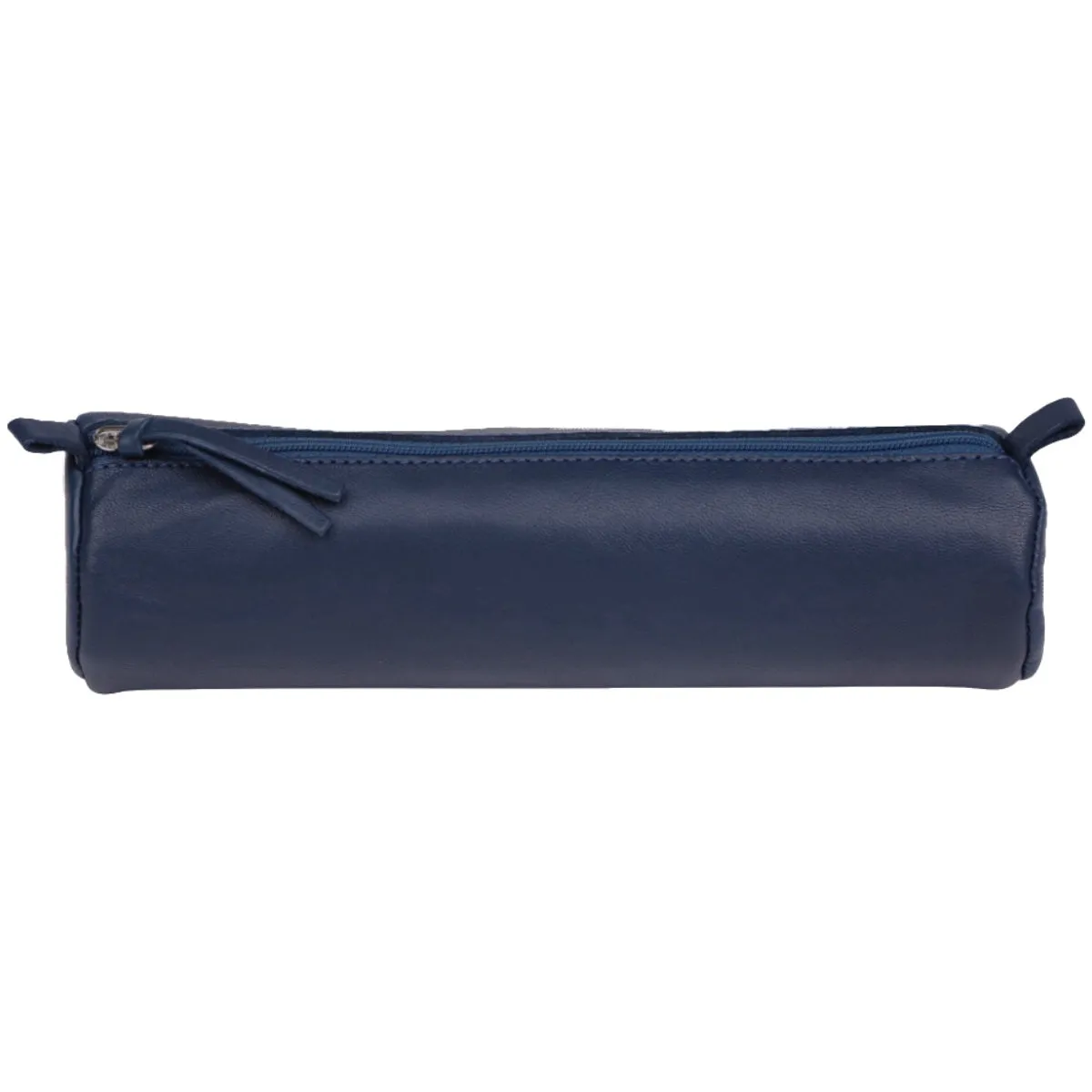 Clairefontaine Leather Round Pencil Case, Dark Blue