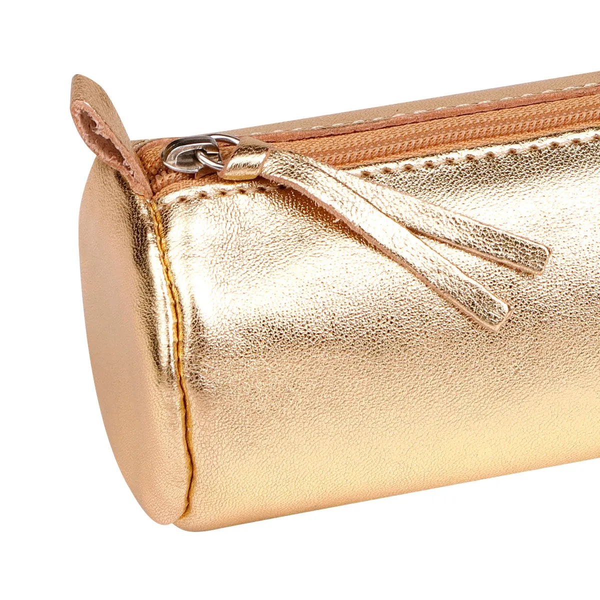 Clairefontaine Leather Round Pencil Case, Gold