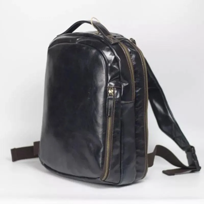 Coffee Leather Mens Backpacks Travel Backpacks Laptop Backpack for men