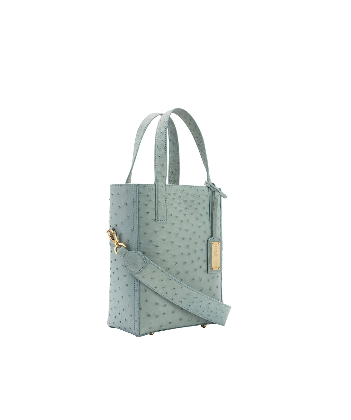 Crystal Blue Ostrich | Mini Crossbody 'Ntombi' Tote