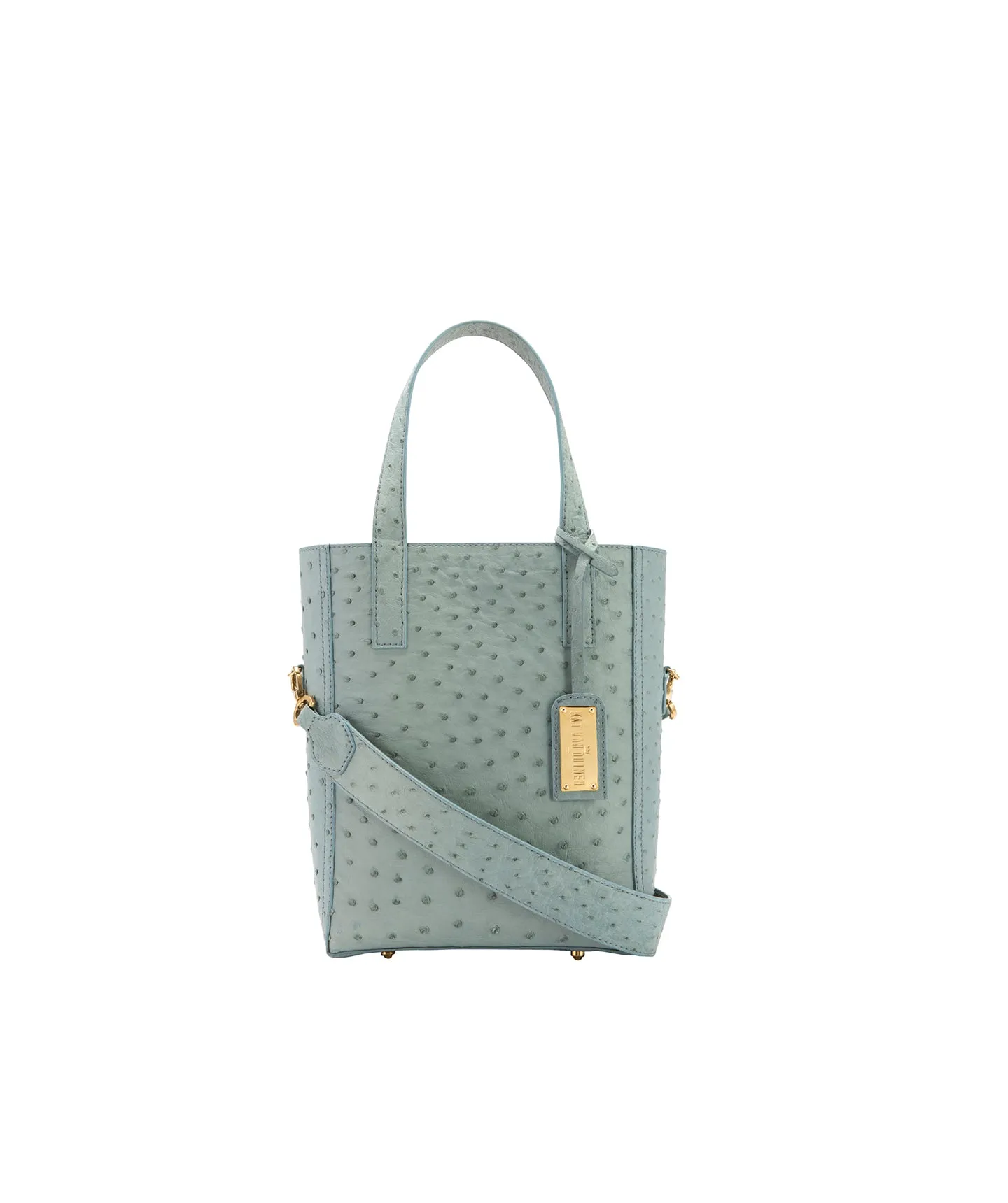 Crystal Blue Ostrich | Mini Crossbody 'Ntombi' Tote