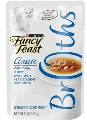 Fancy Feast Classic Broths with Tuna, Shrimp & Whitefish Cat Food Pouches