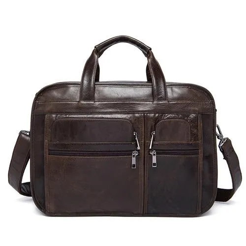 Genuine Leather Versatile Multiple Compartments Business Briefcase for Men