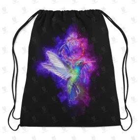 Hummingbird Dreamcatcher - Drawstring Canvas Backpack