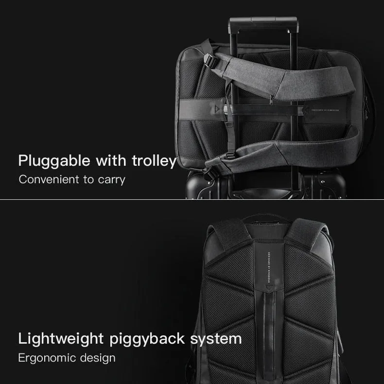 Kingsons Man Backpack Fit 15 inch Laptop USB Recharging Multi-layer Space Travel Male Bag Anti-thief Mochila