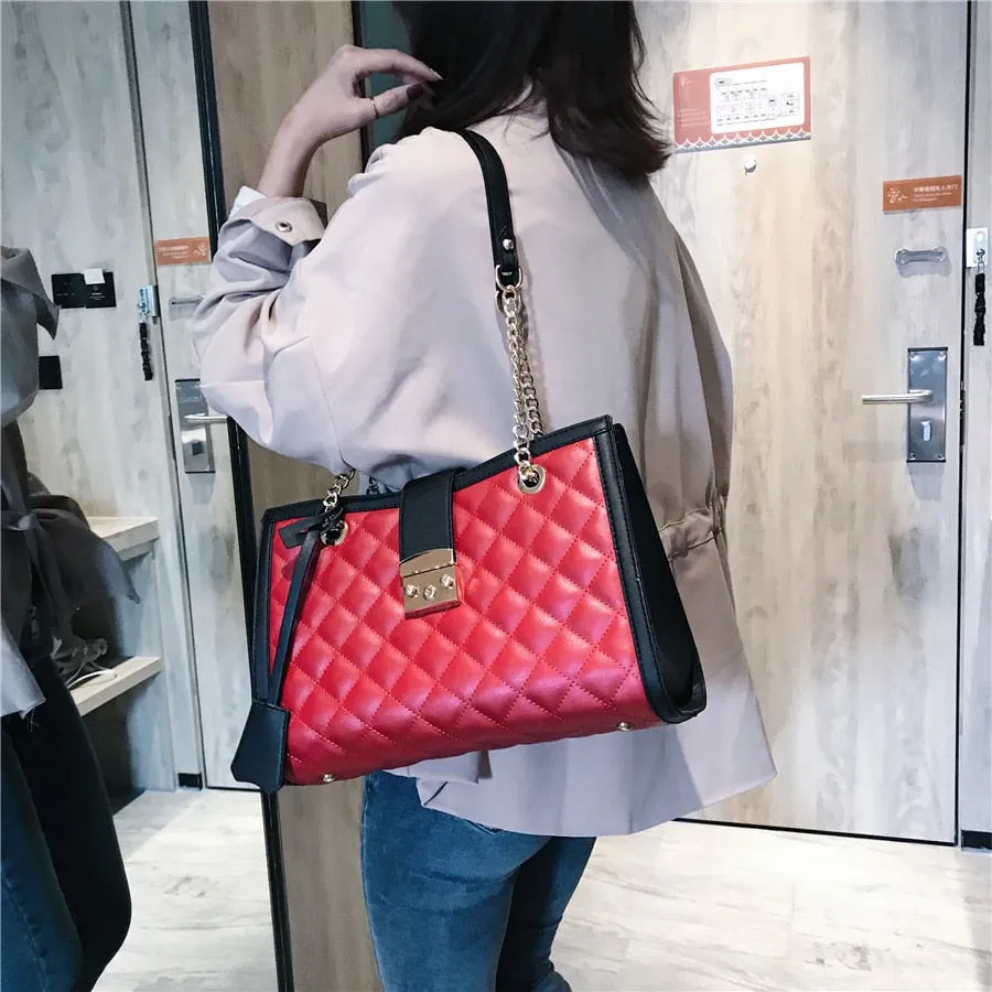 Large Capacity Women Pu Leather Chain Crossbody Bags High Quality Ladies Messenger Bags for Women Fashion Desiger Shoulder Bag