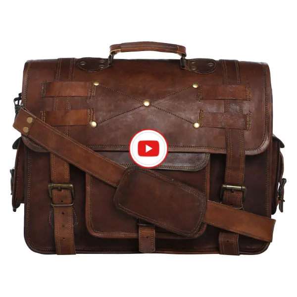 Large Leather Satchel 17"