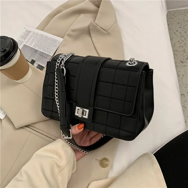 Lattice Square Crossbody bag 2020 Fashion New High quality PU Leather Women's Designer Handbag Lock Chain Shoulder Messenger Bag