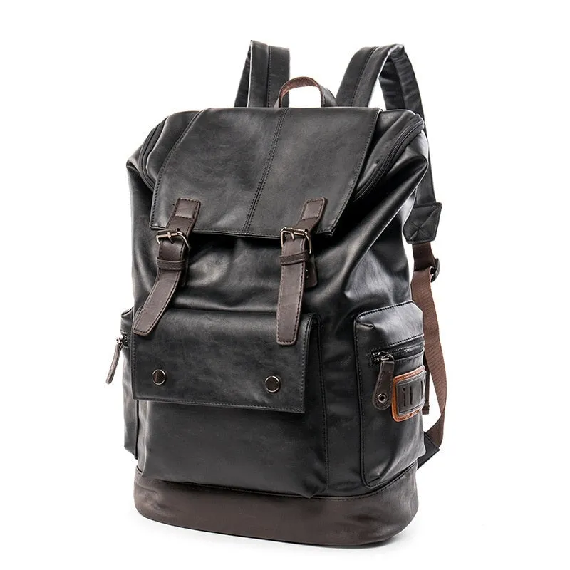 Men's Large Leather Antitheft Travel Backpack Laptop Bags Men Black Bagpack Boy Big Capacity School Male Business Shoulder Bag