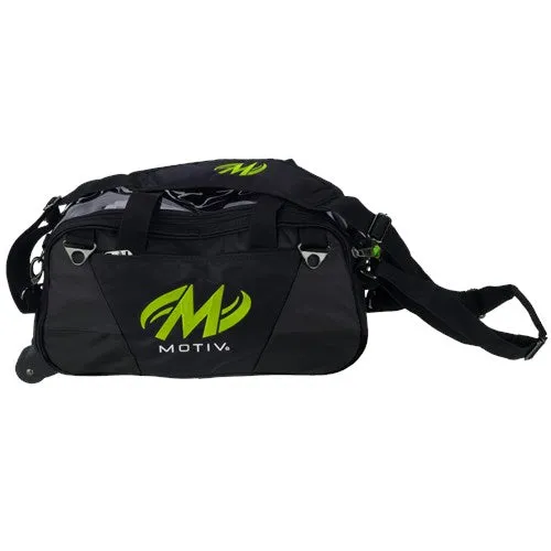 Motiv Ballistix Double Tote Roller Grey Lime Bowling Bag