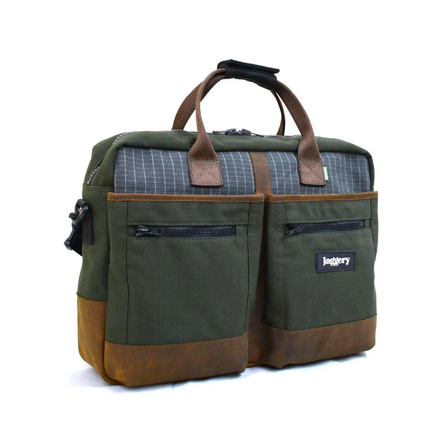 Outback and Beyond Hustler's Everyday Bag (L) in Olive Green & Nubuck [15" Laptop Bag]