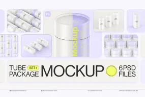 Paper Tube Package Mockup Set 1