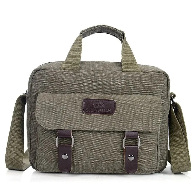 Practical men crossbody bags retro sturdy vintage canvas men's shoulder bag casual outdoor short-distance travel handbags