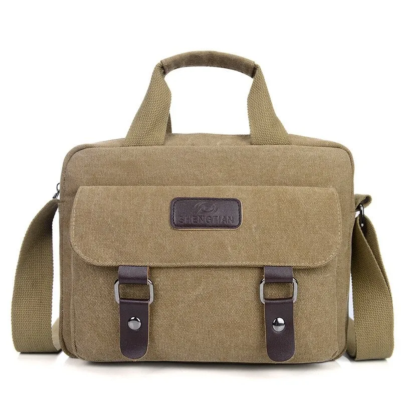 Practical men crossbody bags retro sturdy vintage canvas men's shoulder bag casual outdoor short-distance travel handbags