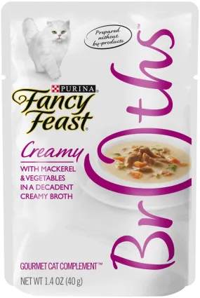 Purina Fancy Feast Creamy Broths with Mackerel & Vegetables Supplemental Cat Food Pouches