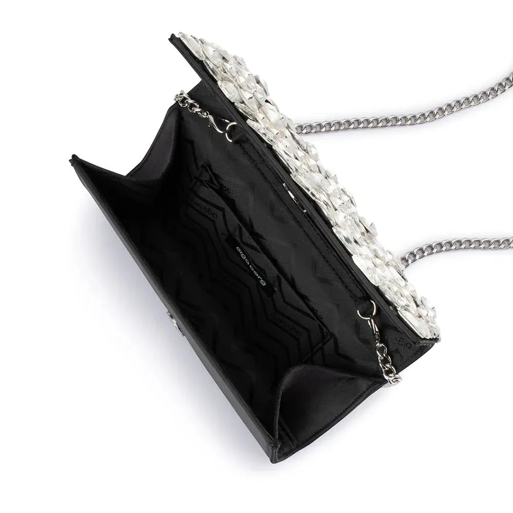 Renata Crystal Encrusted Clutch in Black