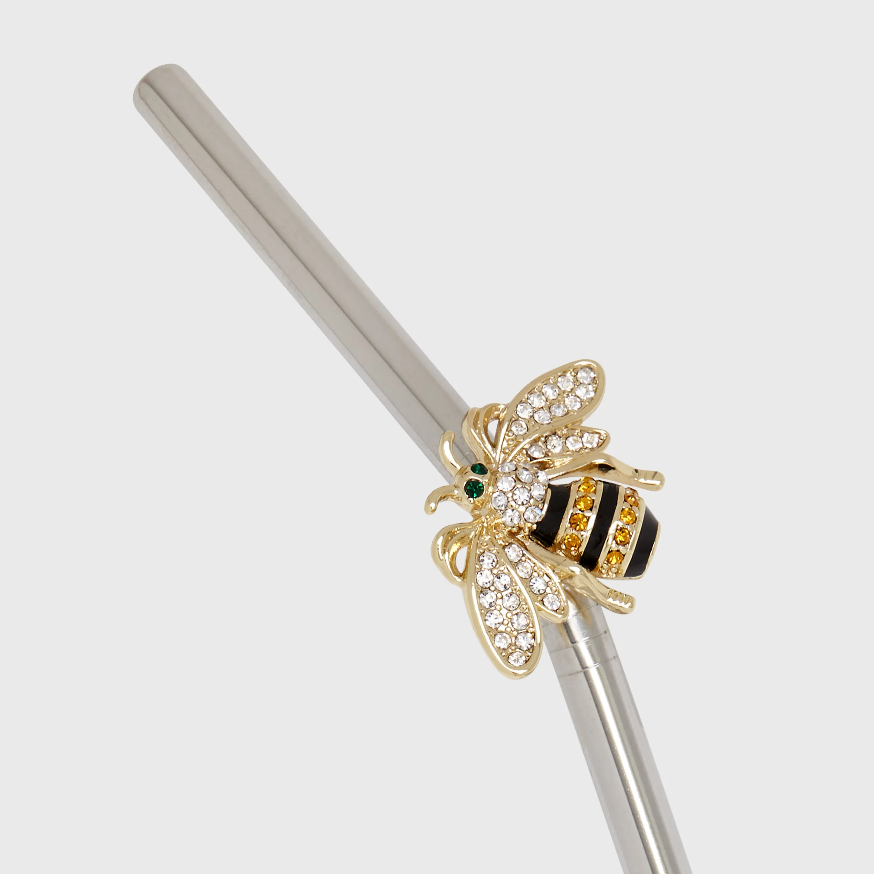 Stripey bee metal straws