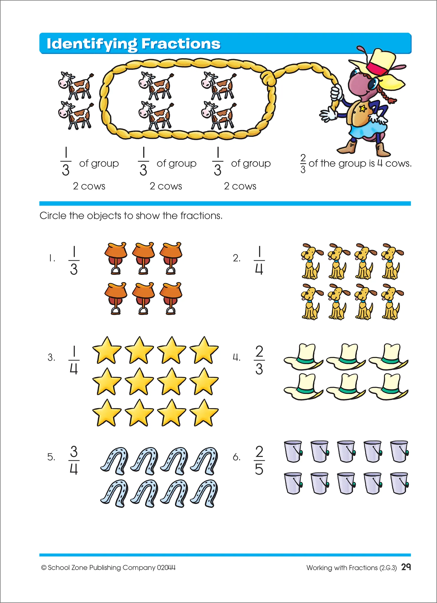 Time, Money & Fractions Grades 1-2 Workbook