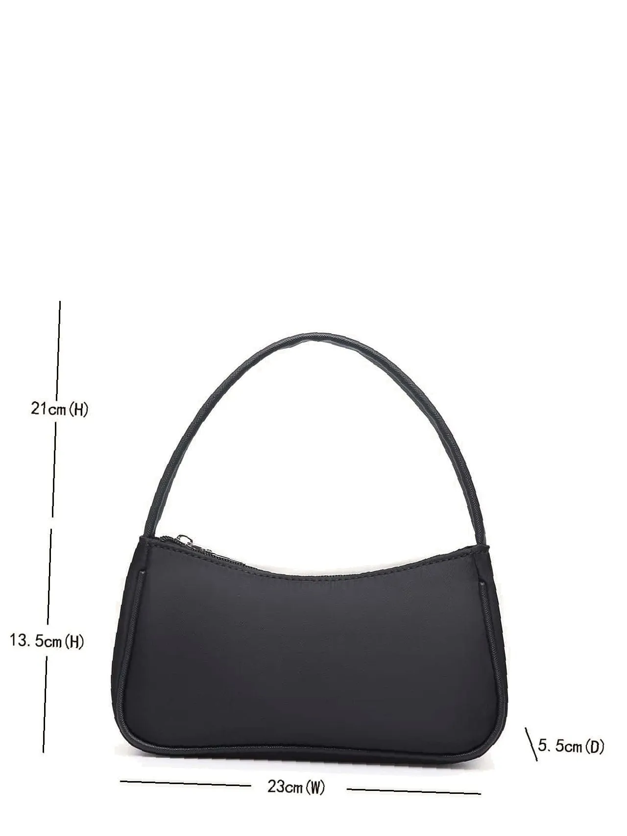 Vvsha -Minimalist Zip Baguette Bag  - Women Satchels