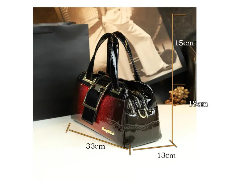 Women's Leather Crocodile Pattern Messenger Shoulder Handbag