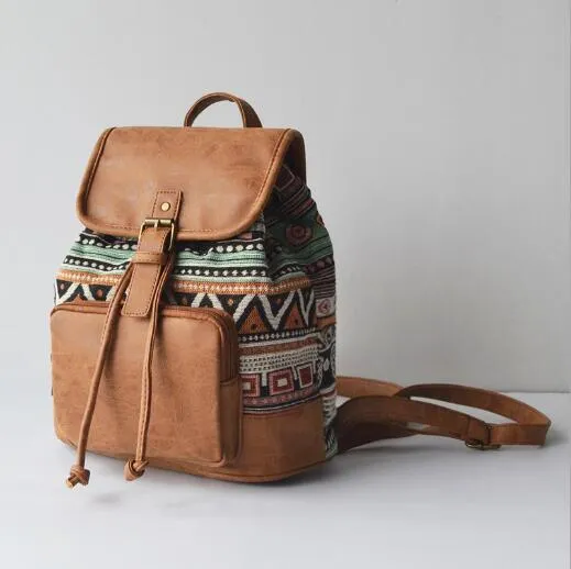 Women's Printed Canvas Shoulder School & Travel Bags for Teenagers