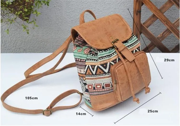 Women's Printed Canvas Shoulder School & Travel Bags for Teenagers