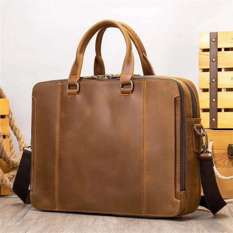 Woosir Business Leather Briefcase for Men