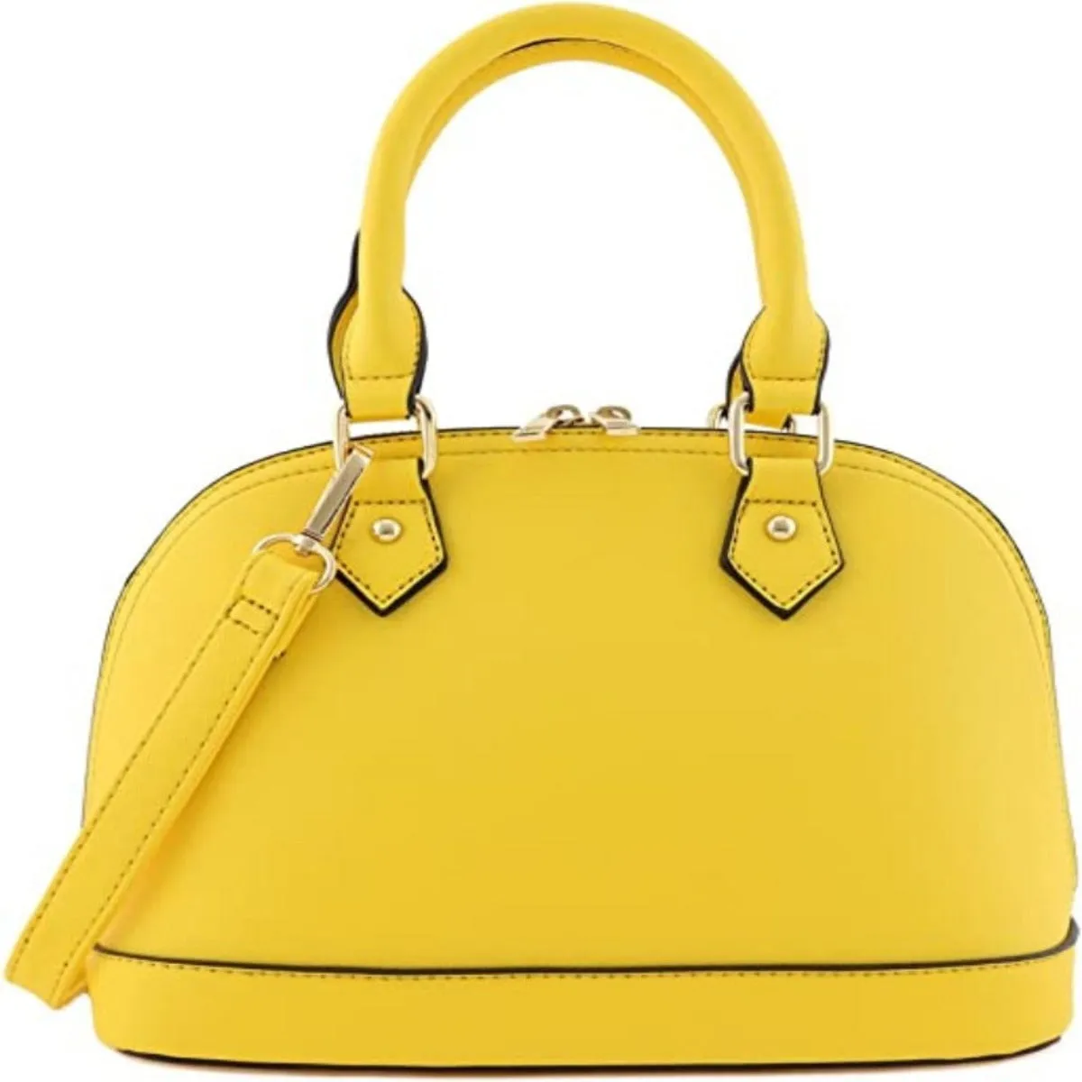 Zip-Around Classic Dome Saffiano Leather Satchel